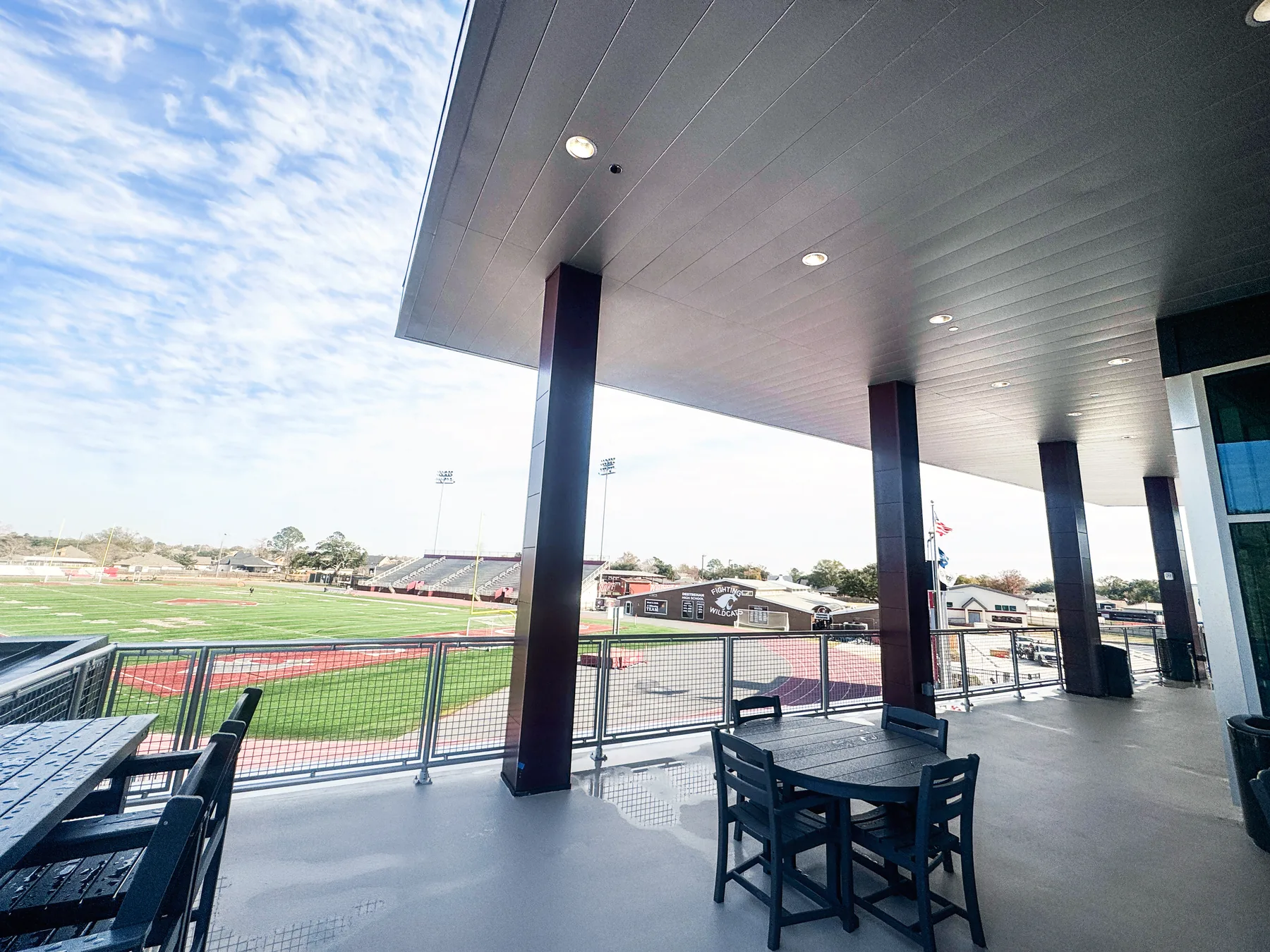 DHS Alumni Center, Lamar building construction (patio)