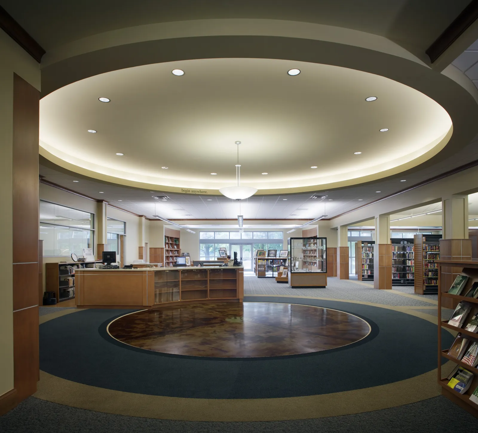 St. Charles Parish East Regional Library entrance, Lamar building construction