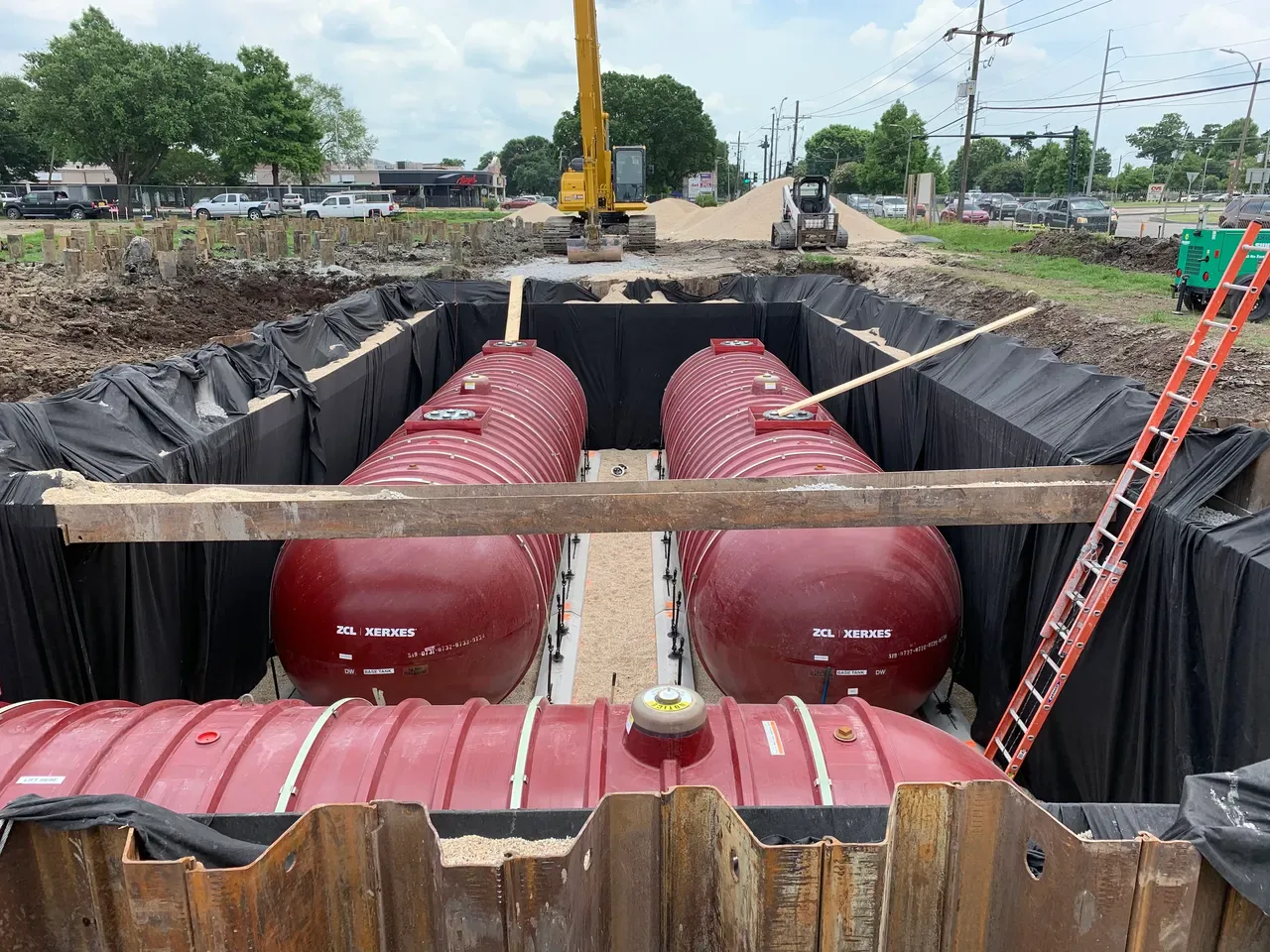 Underground fuel storage tanks installed during Lamar fuel systems work